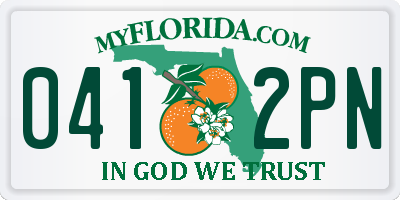 FL license plate 0412PN