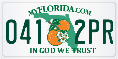 FL license plate 0412PR
