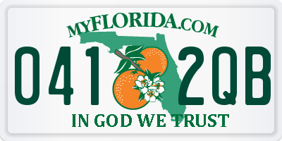 FL license plate 0412QB