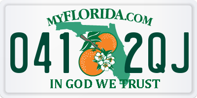 FL license plate 0412QJ