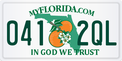 FL license plate 0412QL