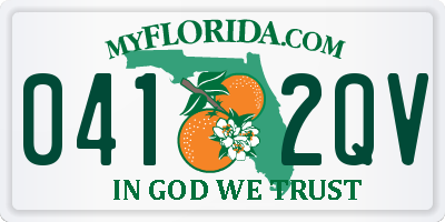 FL license plate 0412QV