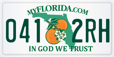 FL license plate 0412RH