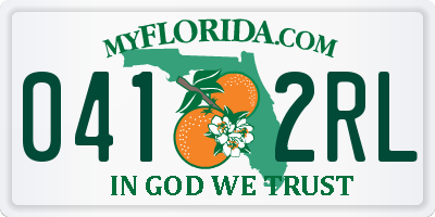 FL license plate 0412RL