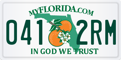 FL license plate 0412RM