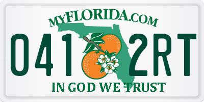 FL license plate 0412RT