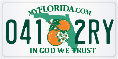 FL license plate 0412RY