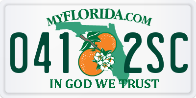 FL license plate 0412SC