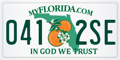 FL license plate 0412SE