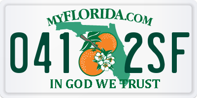 FL license plate 0412SF