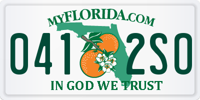 FL license plate 0412SO