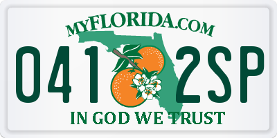 FL license plate 0412SP