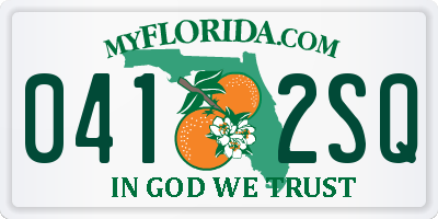 FL license plate 0412SQ