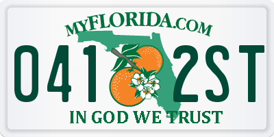 FL license plate 0412ST