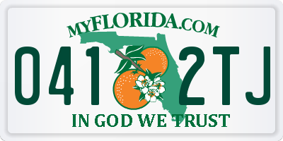 FL license plate 0412TJ