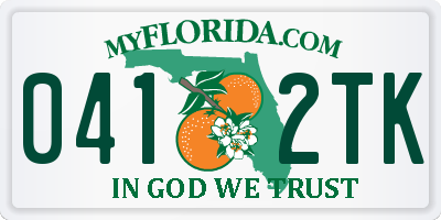 FL license plate 0412TK