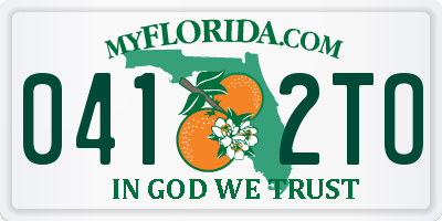 FL license plate 0412TO