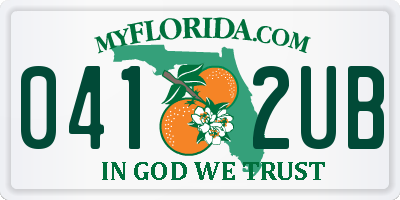 FL license plate 0412UB