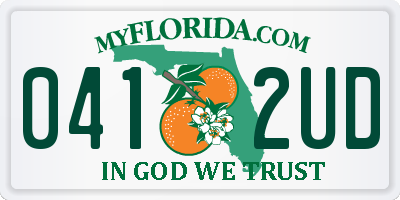 FL license plate 0412UD