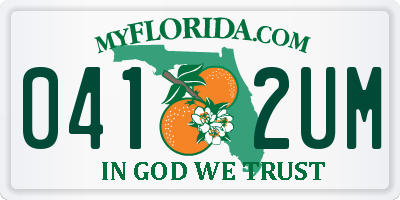 FL license plate 0412UM
