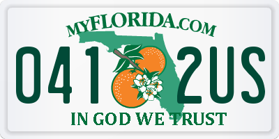 FL license plate 0412US