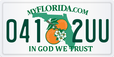 FL license plate 0412UU