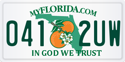 FL license plate 0412UW