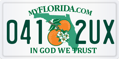 FL license plate 0412UX