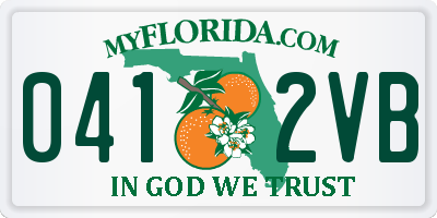FL license plate 0412VB