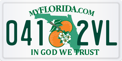 FL license plate 0412VL