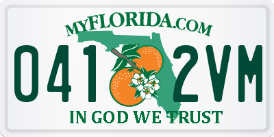 FL license plate 0412VM