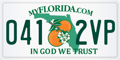 FL license plate 0412VP