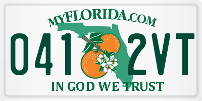 FL license plate 0412VT