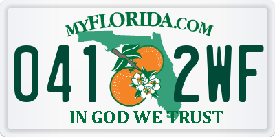 FL license plate 0412WF