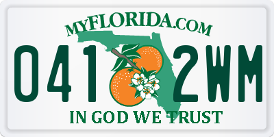 FL license plate 0412WM