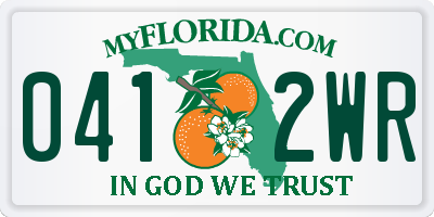 FL license plate 0412WR