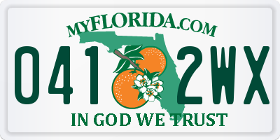FL license plate 0412WX