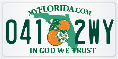 FL license plate 0412WY