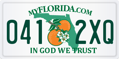 FL license plate 0412XQ