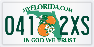 FL license plate 0412XS