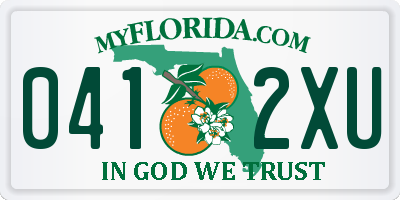 FL license plate 0412XU