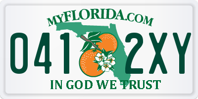 FL license plate 0412XY