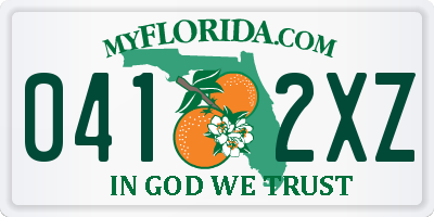 FL license plate 0412XZ