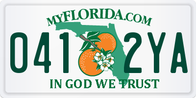 FL license plate 0412YA