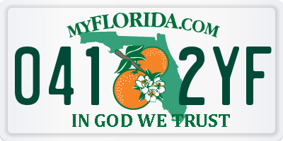 FL license plate 0412YF