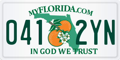 FL license plate 0412YN