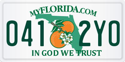 FL license plate 0412YO