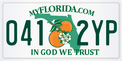 FL license plate 0412YP
