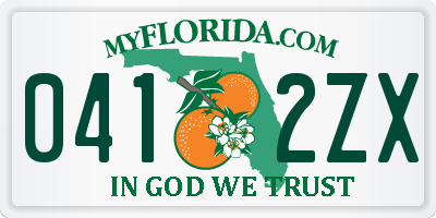 FL license plate 0412ZX