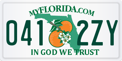 FL license plate 0412ZY